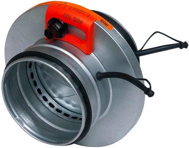 Ирисовый клапан Airone IRIS 100 для измерения и регулировки потока воздуха в вентиляционных каналах