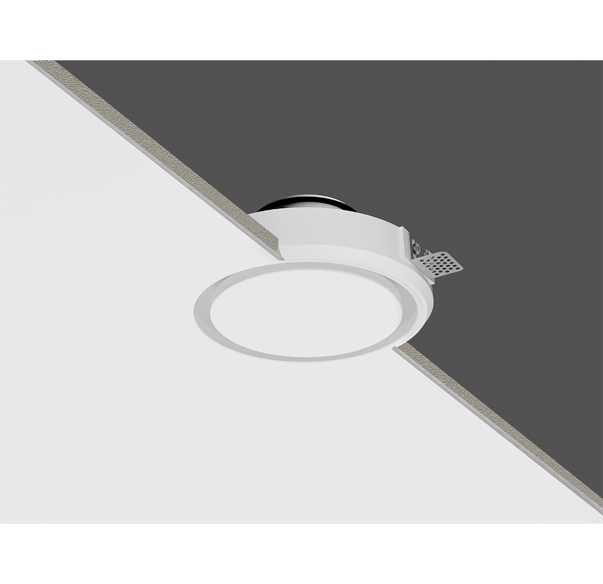 Диффузор под покраску скрытого монтажа SECRET RING 100/90 с приточно-вытяжным вентилятором