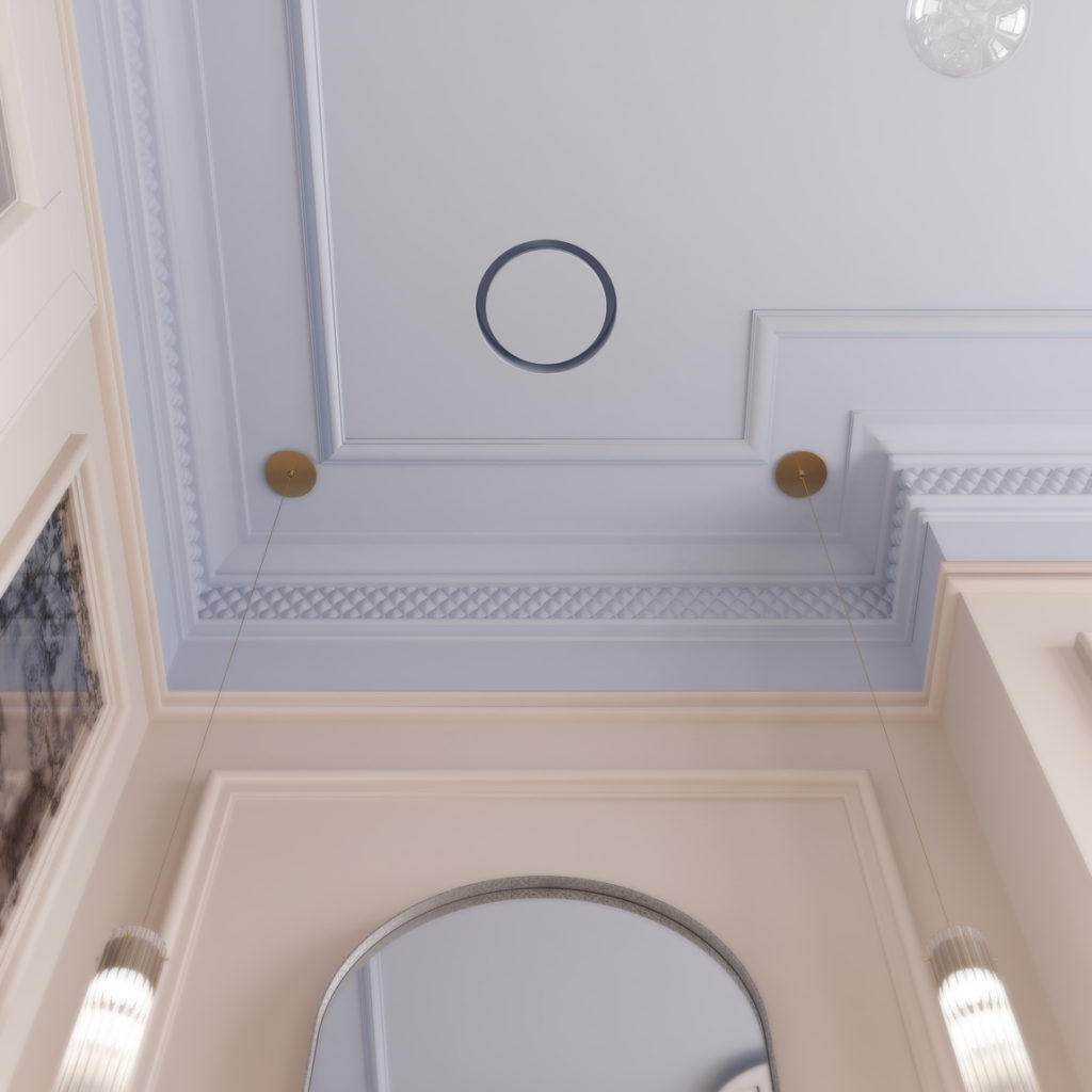 Диффузор под покраску скрытого монтажа SECRET RING 100/90 с приточно-вытяжным вентилятором