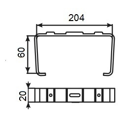 Держатель плоских воздуховодов ERA 620ДКП 204х60 мм пластиковый
