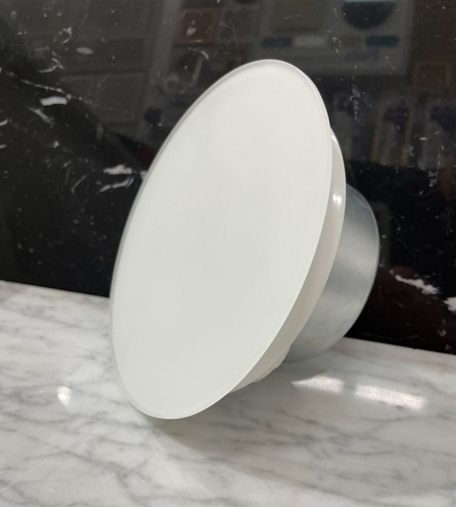 Анемостат со стеклянной внешней частью FOZA D 100 мм. Матовое зеркало. Белый круглый