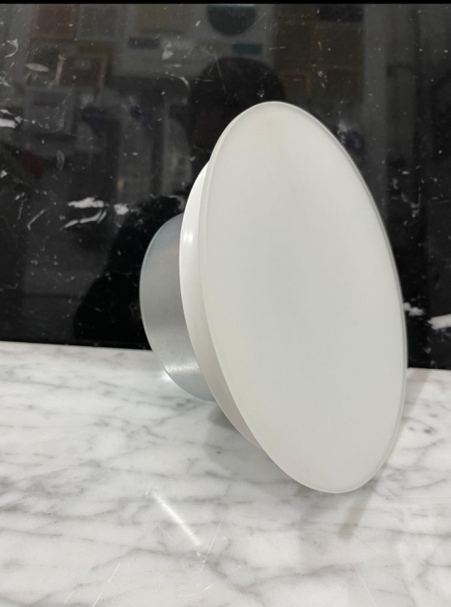 Анемостат со стеклянной внешней частью FOZA D 100 мм. Матовое зеркало. Белый круглый