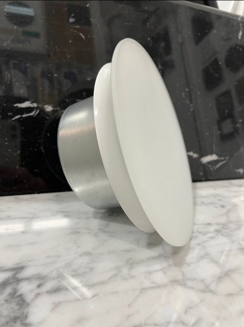 Анемостат со стеклянной внешней частью FOZA D 100 мм. Матовое зеркало. Белый круглый