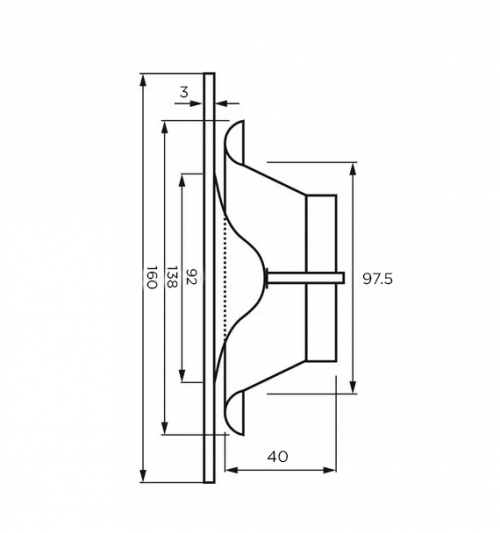 Анемостат со стеклянной внешней частью FOZA D 100 мм. Матовое зеркало. Белый круглый