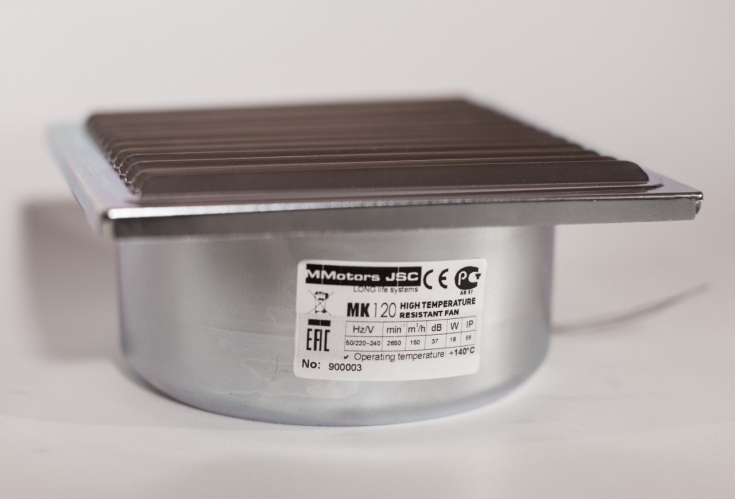 Вентилятор высокотемпературный жаростойкий металл квадрат Mmotors цинк D 120мм
