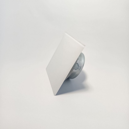 Анемостат со стеклянной внешней частью FOZA D 125 мм. Глянцевое стекло 180х180 мм. Цвет Белый. RAL 9003