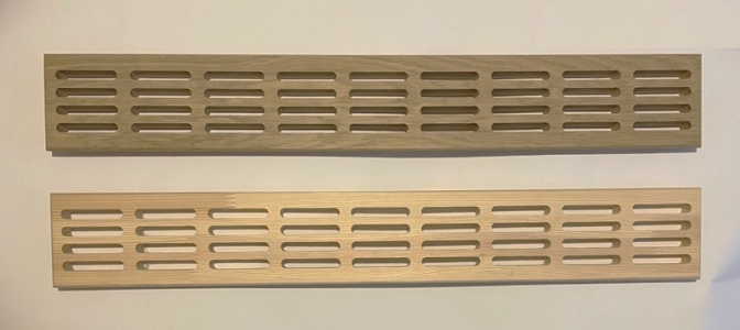 Деревянная врезная решетка Visioner 65х540 мм. из березы
