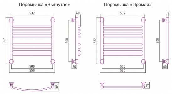 Полотенцесушитель водяной Сунержа Богема+ 500x500