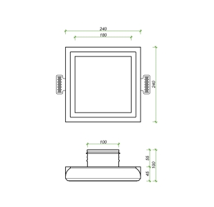Диффузор под покраску скрытого монтажа SECRET FRAME 100/90 с приточно-вытяжным вентилятором